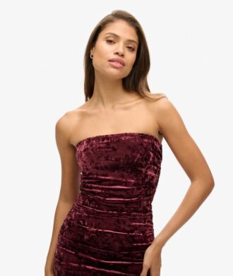 Aksamitna mini sukienka bandeau
