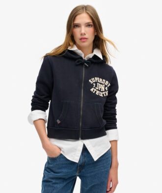 Bluza z kapturem Athletic Essentials Relaxed Crop Zip-Hoodie