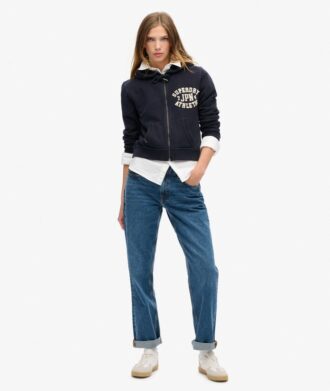 Bluza z kapturem Athletic Essentials Relaxed Crop Zip-Hoodie