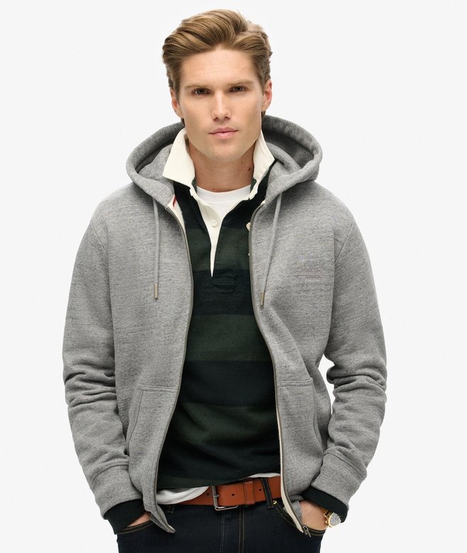 Bluza z kapturem i zamkiem błyskawicznym z logo Essential Bluza z kapturem i zamkiem błyskawicznym z logo Essential