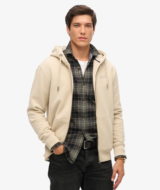 Bluza z kapturem i zamkiem błyskawicznym z logo Essential Bluza z kapturem i zamkiem błyskawicznym z logo Essential