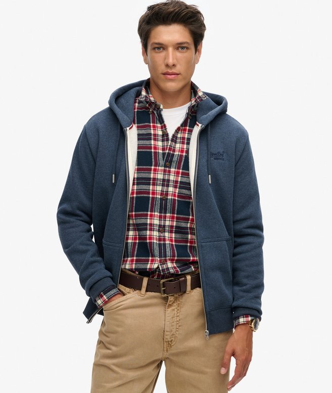 Bluza z kapturem i zamkiem błyskawicznym z logo Essential Bluza z kapturem i zamkiem błyskawicznym z logo Essential