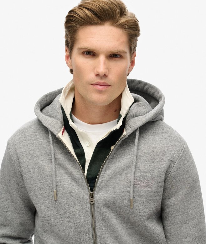 Bluza z kapturem i zamkiem błyskawicznym z logo Essential Bluza z kapturem i zamkiem błyskawicznym z logo Essential