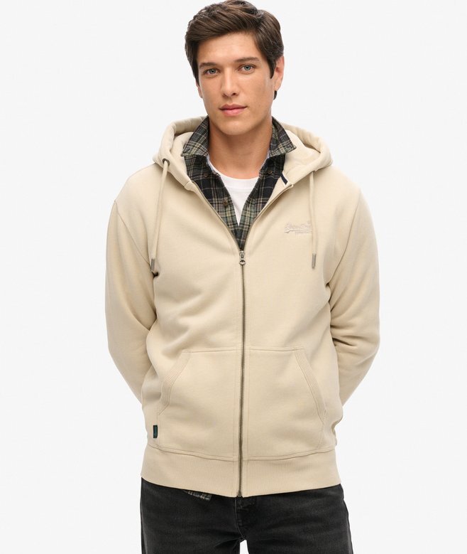 Bluza z kapturem i zamkiem błyskawicznym z logo Essential Bluza z kapturem i zamkiem błyskawicznym z logo Essential