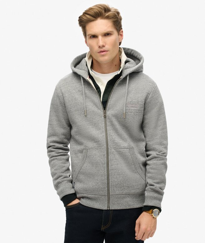 Bluza z kapturem i zamkiem błyskawicznym z logo Essential Bluza z kapturem i zamkiem błyskawicznym z logo Essential