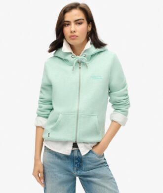 Bluza z kapturem i zamkiem z logo Essential