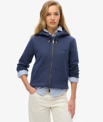 Bluza z kapturem i zamkiem z logo Essential