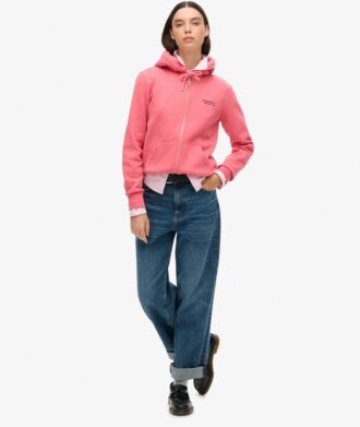 Bluza z kapturem i zamkiem z logo Essential