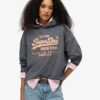 Bluza z kapturem w stylu Vintage z metalicznym logo