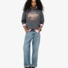 Bluza z kapturem w stylu Vintage z metalicznym logo
