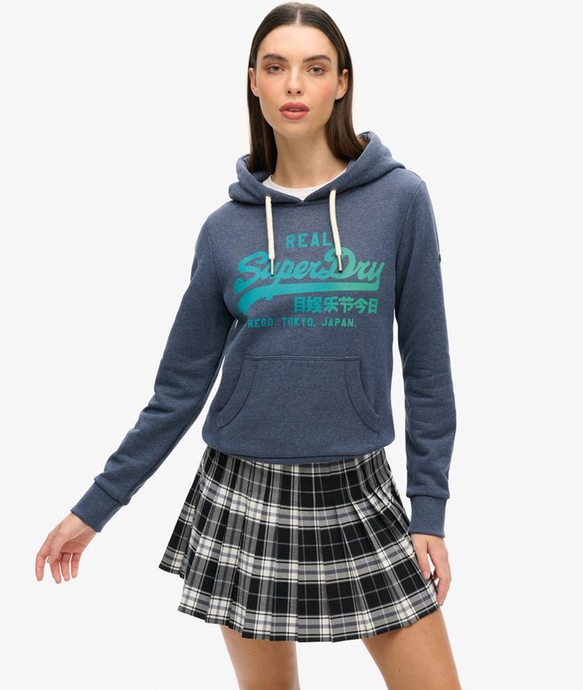 Bluza z kapturem z grafiką i logo w stylu Vintage Bluza z kapturem z grafiką i logo w stylu Vintage