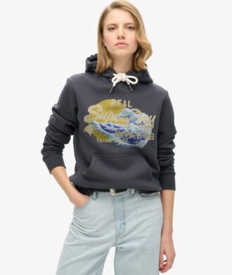 Bluza z kapturem z grafiką logo Tokyo Vintage