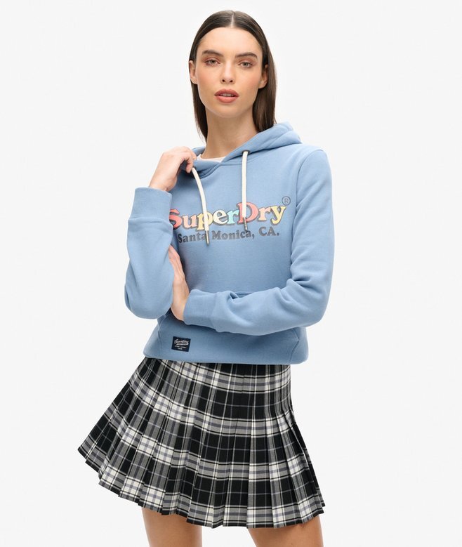 Bluza z kapturem z nadrukiem tęczowego logo Bluza z kapturem z nadrukiem tęczowego logo
