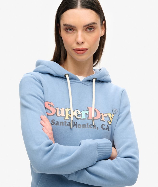 Bluza z kapturem z nadrukiem tęczowego logo Bluza z kapturem z nadrukiem tęczowego logo