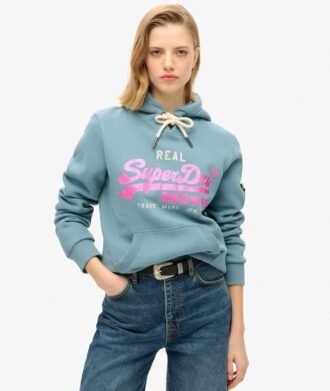 Bluza z kapturem z ozdobnym logo w stylu Vintage