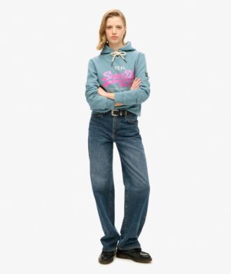 Bluza z kapturem z ozdobnym logo w stylu Vintage