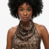 Bluzka z cowl neck i cekinami