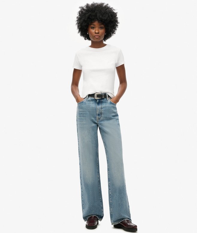 Dżinsy z szerokimi nogawkami z Organic Cotton Dżinsy z szerokimi nogawkami z Organic Cotton