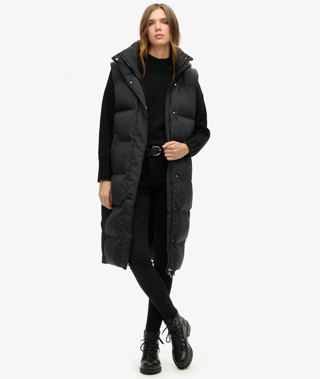 Długa kamizelka Puffer z kapturem Hooded Długa kamizelka Puffer z kapturem Hooded