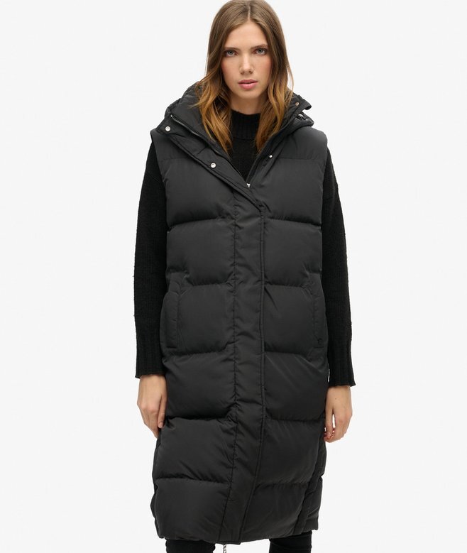 Długa kamizelka Puffer z kapturem Hooded Długa kamizelka Puffer z kapturem Hooded