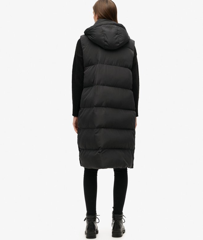 Długa kamizelka Puffer z kapturem Hooded Długa kamizelka Puffer z kapturem Hooded