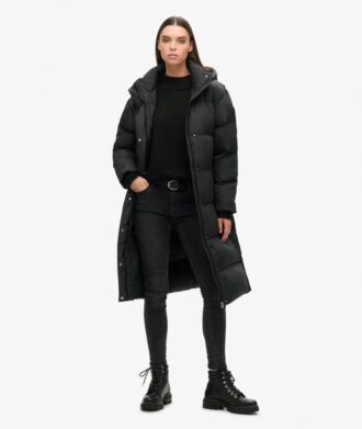 duga kurtka puffer z kapturem 1 330x391 - Długa kurtka Puffer z kapturem