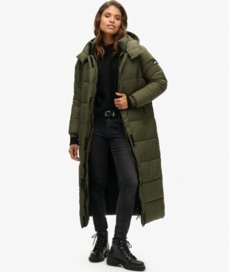Długa kurtka Puffer z materiału ripstop