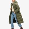 Długa kurtka Puffer z materiału ripstop Długa kurtka Puffer z materiału ripstop