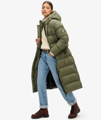 Długa kurtka Puffer z materiału ripstop