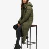 Długa kurtka Puffer z materiału ripstop Długa kurtka Puffer z materiału ripstop