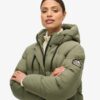 Długa kurtka Puffer z materiału ripstop Długa kurtka Puffer z materiału ripstop