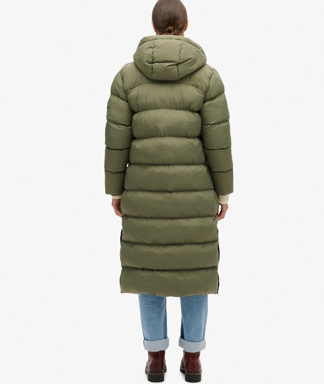 Długa kurtka Puffer z materiału ripstop Długa kurtka Puffer z materiału ripstop