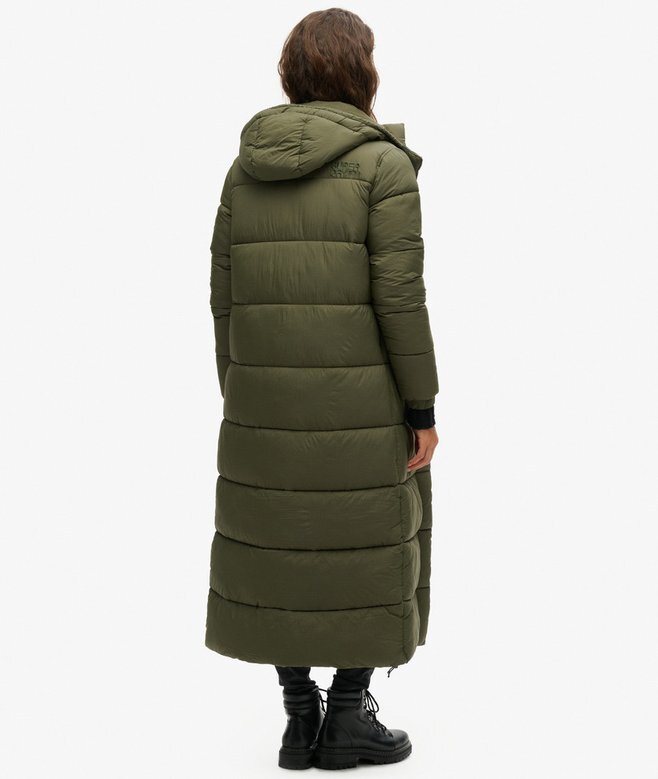 Długa kurtka Puffer z materiału ripstop Długa kurtka Puffer z materiału ripstop