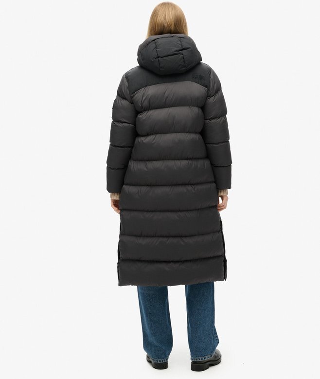 Długa kurtka Puffer z materiału ripstop Długa kurtka Puffer z materiału ripstop
