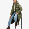 Długa kurtka Puffer z materiału ripstop Długa kurtka Puffer z materiału ripstop