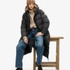 Długa kurtka Puffer z materiału ripstop Długa kurtka Puffer z materiału ripstop