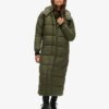 Długa kurtka Puffer z materiału ripstop Długa kurtka Puffer z materiału ripstop