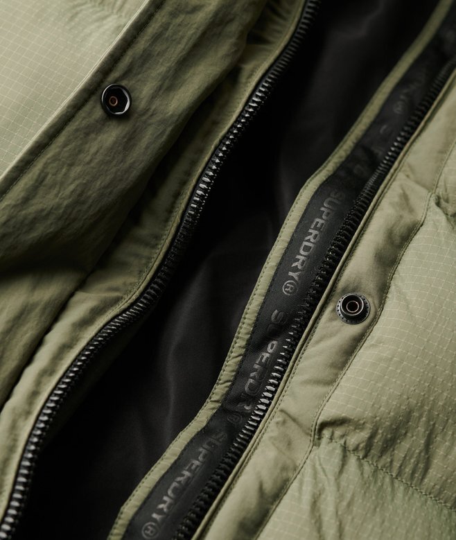 Długa kurtka Puffer z materiału ripstop Długa kurtka Puffer z materiału ripstop