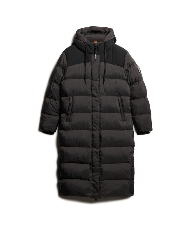 Długa kurtka Puffer z materiału ripstop Długa kurtka Puffer z materiału ripstop