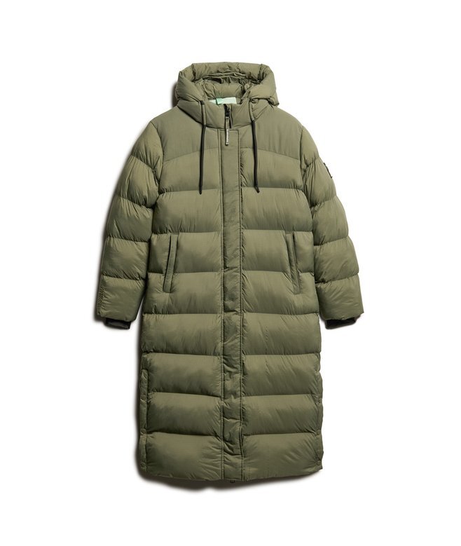 Długa kurtka Puffer z materiału ripstop Długa kurtka Puffer z materiału ripstop
