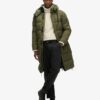 Długa kurtka Puffer z tkaniny ripstop Długa kurtka Puffer z tkaniny ripstop