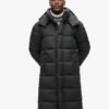 Długa kurtka Puffer z tkaniny ripstop Długa kurtka Puffer z tkaniny ripstop