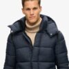 Długa kurtka Puffer z tkaniny ripstop Długa kurtka Puffer z tkaniny ripstop