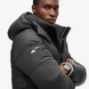 Długa kurtka Puffer z tkaniny ripstop Długa kurtka Puffer z tkaniny ripstop