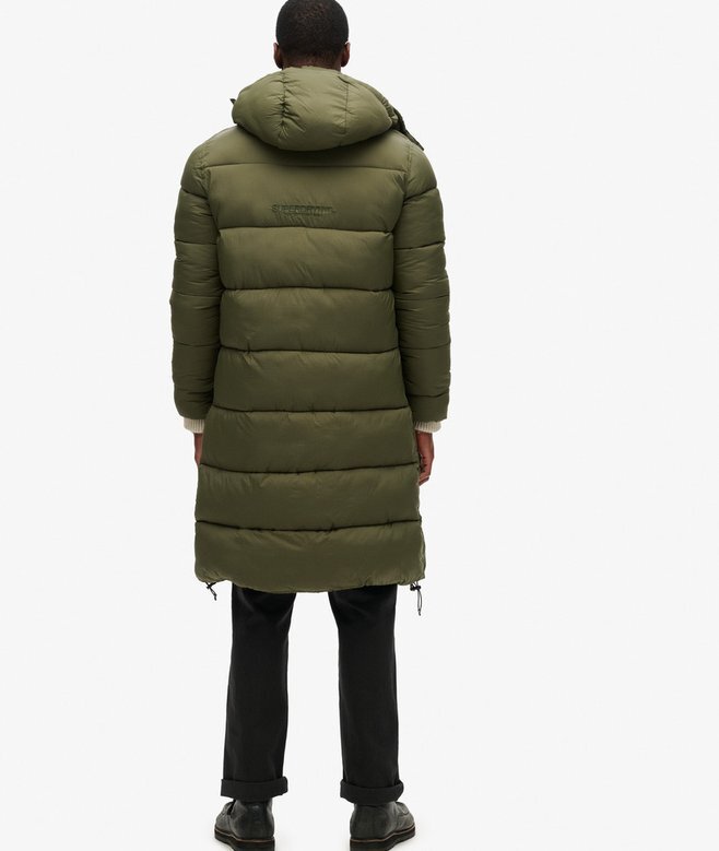 Długa kurtka Puffer z tkaniny ripstop Długa kurtka Puffer z tkaniny ripstop