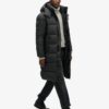 Długa kurtka Puffer z tkaniny ripstop Długa kurtka Puffer z tkaniny ripstop