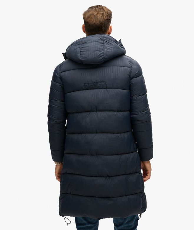 Długa kurtka Puffer z tkaniny ripstop Długa kurtka Puffer z tkaniny ripstop