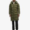Długa kurtka Puffer z tkaniny ripstop Długa kurtka Puffer z tkaniny ripstop