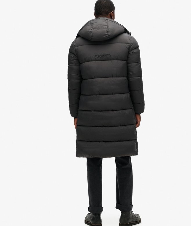 Długa kurtka Puffer z tkaniny ripstop Długa kurtka Puffer z tkaniny ripstop
