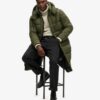 Długa kurtka Puffer z tkaniny ripstop Długa kurtka Puffer z tkaniny ripstop